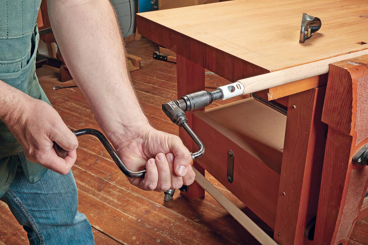 using hole saw on tenon