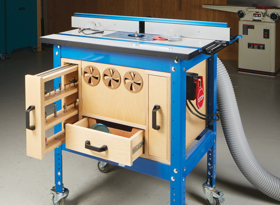 router table storage cabinet