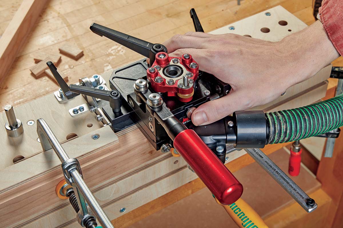 pressing release button on Pocket Mill Pro