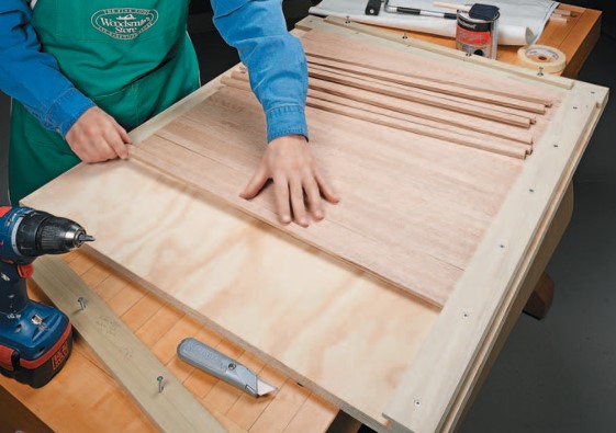 tambour door slat assembly jig