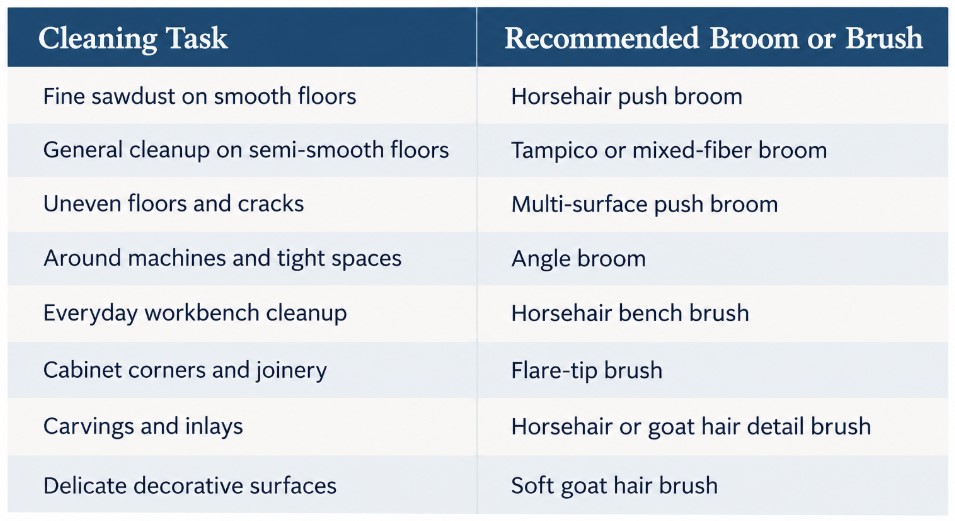 brush recommendation chart