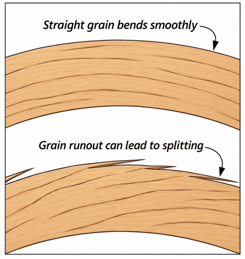 Wood Grain Bending and Splitting Risks