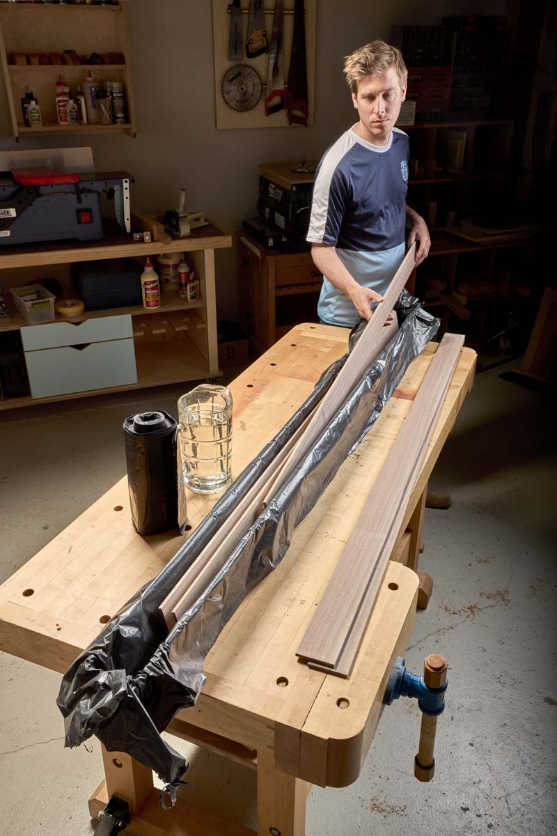 laying down laminations on their sides in trough