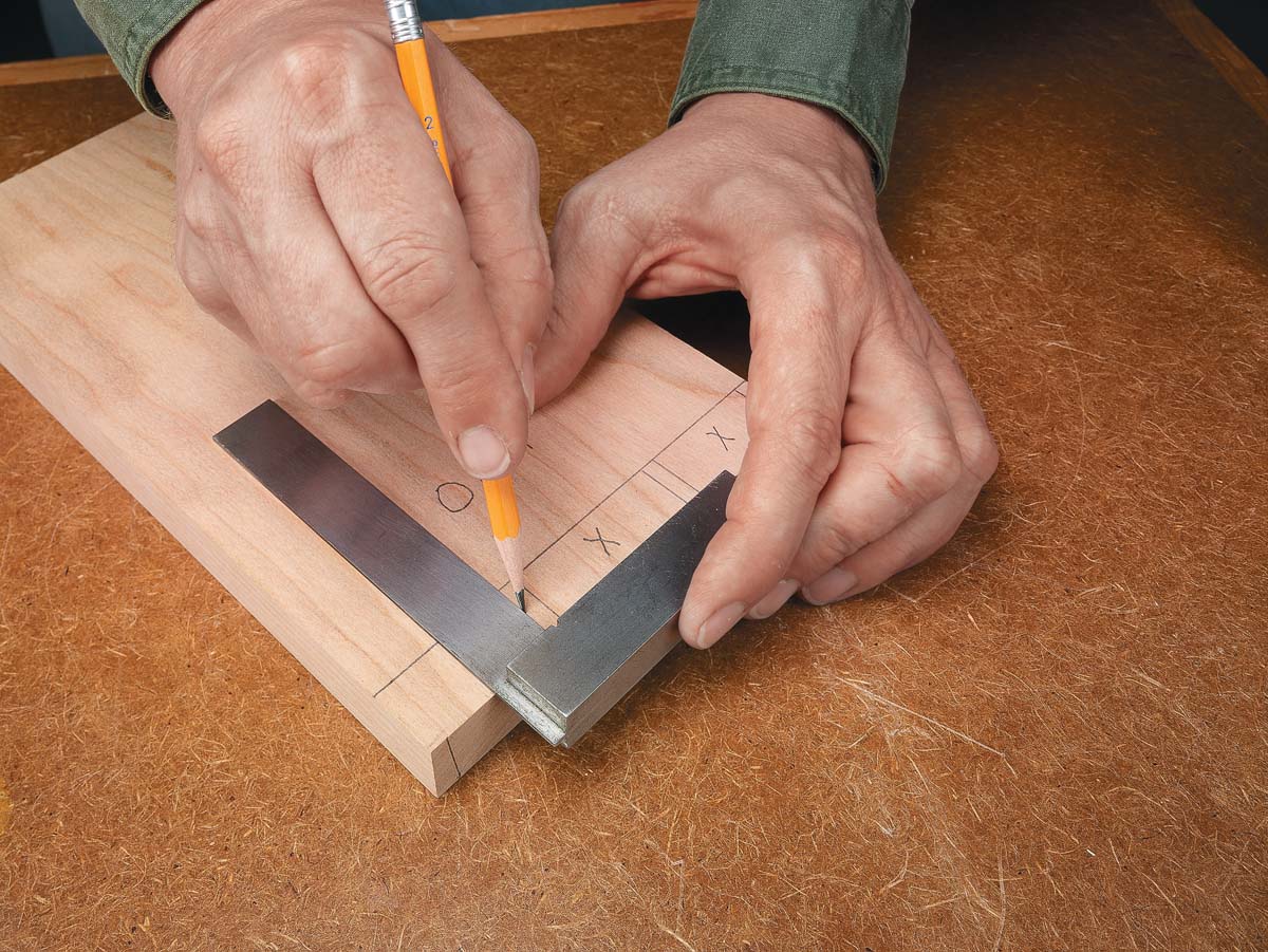 using square to make pencil marks