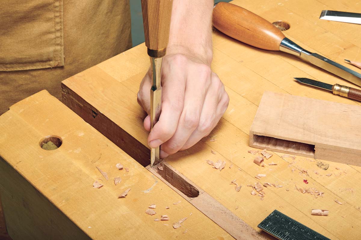 using chisel to cut across the grain when cleaning out mortise