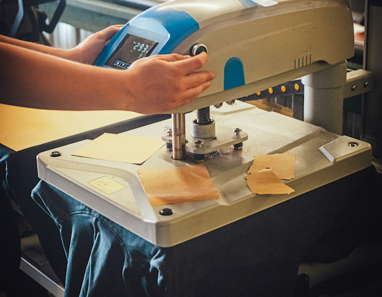 Pre-treatment on a shirt being dried in a convection dryer