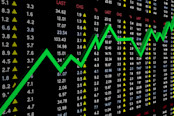Stock charts with increasing arrows