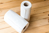 Paper towels kept on a desk