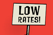 Low interest rates concept