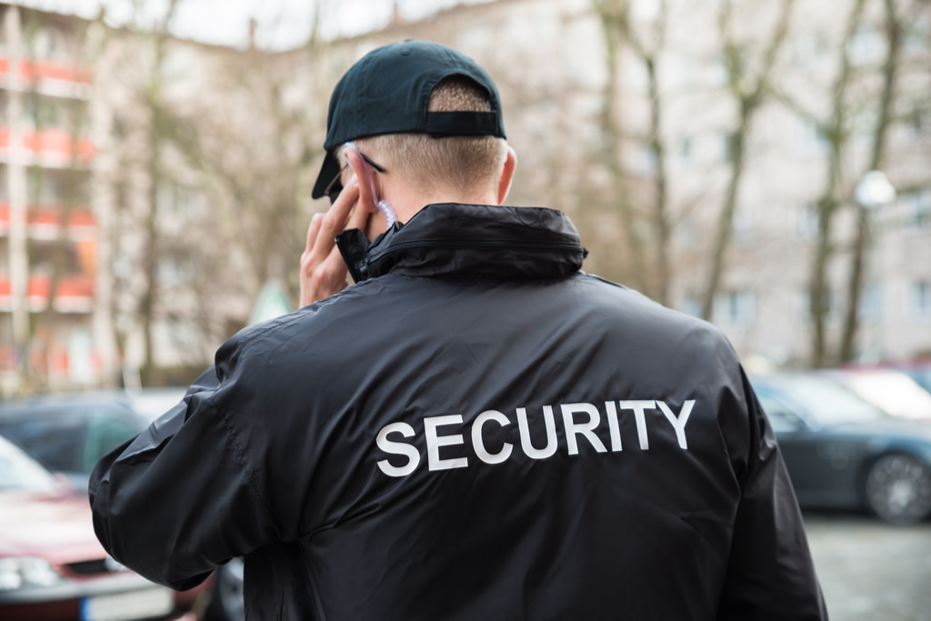 Security person communicating