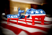 Republican and Democratic party symbols