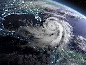 Hurricane in the Atlantic Ocean