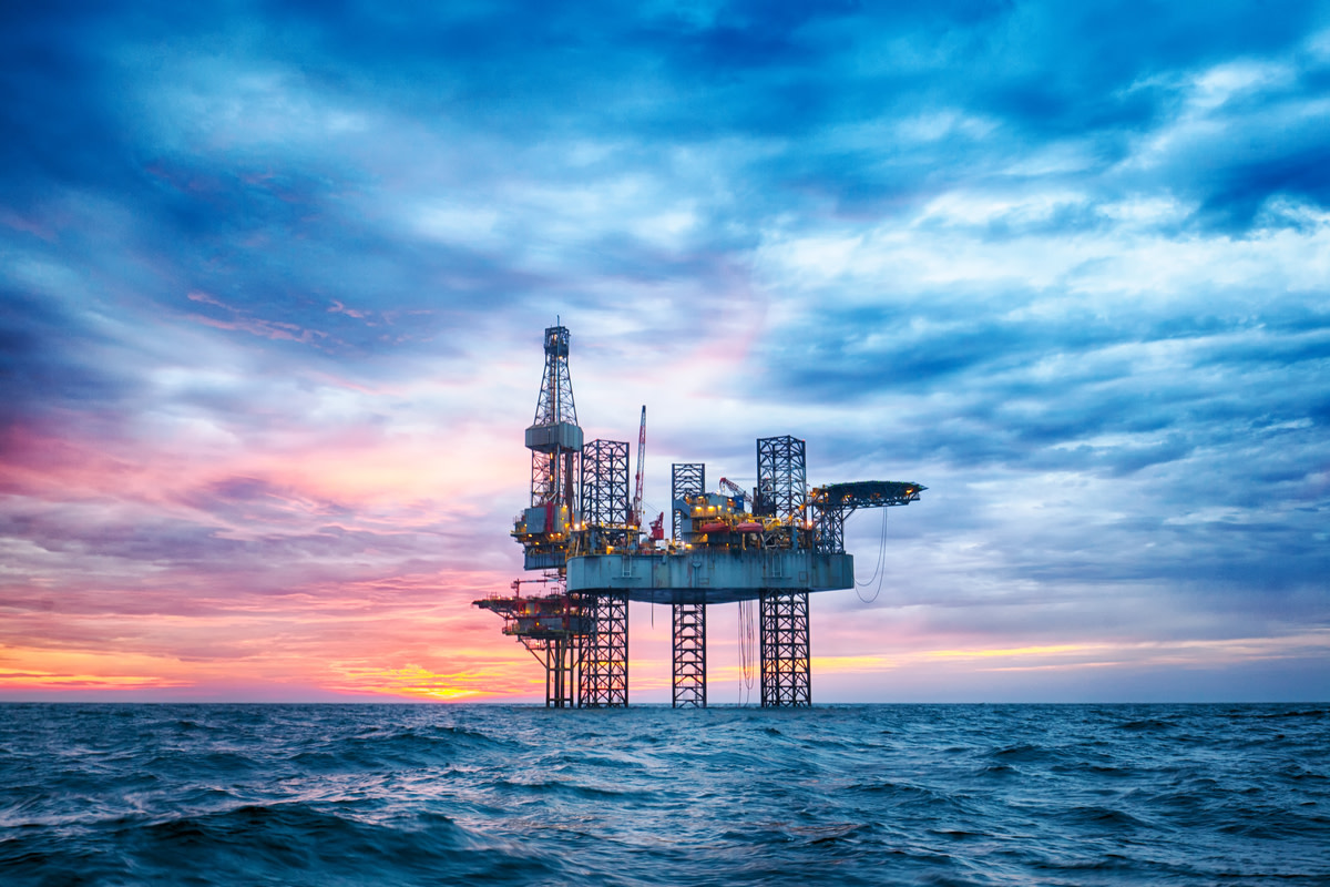 Offshore rig in the middle of the sea