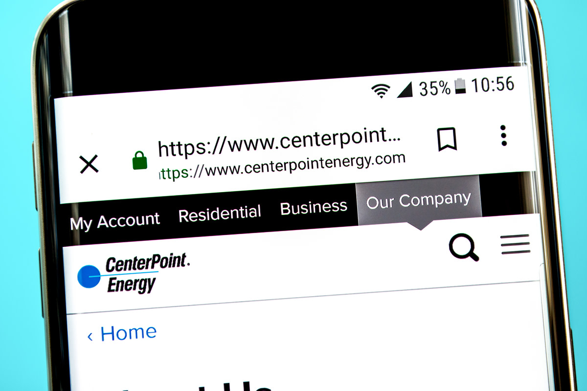 CenterPoint Energy website homepage