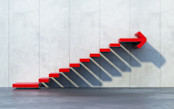 Red Arrow Stairs Up
