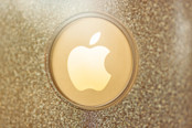 Apple Logo on Gold Phone