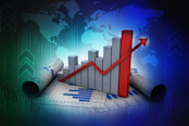 Bar chart demonstrating an increase in earnings