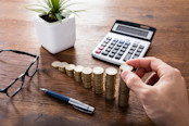 Counting coins.