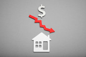 Concept of real estate market going down