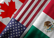 Canadian, Mexican and America Flags