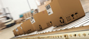 Packed courier on production line