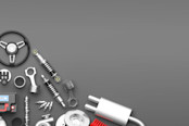 Various auto parts in the background
