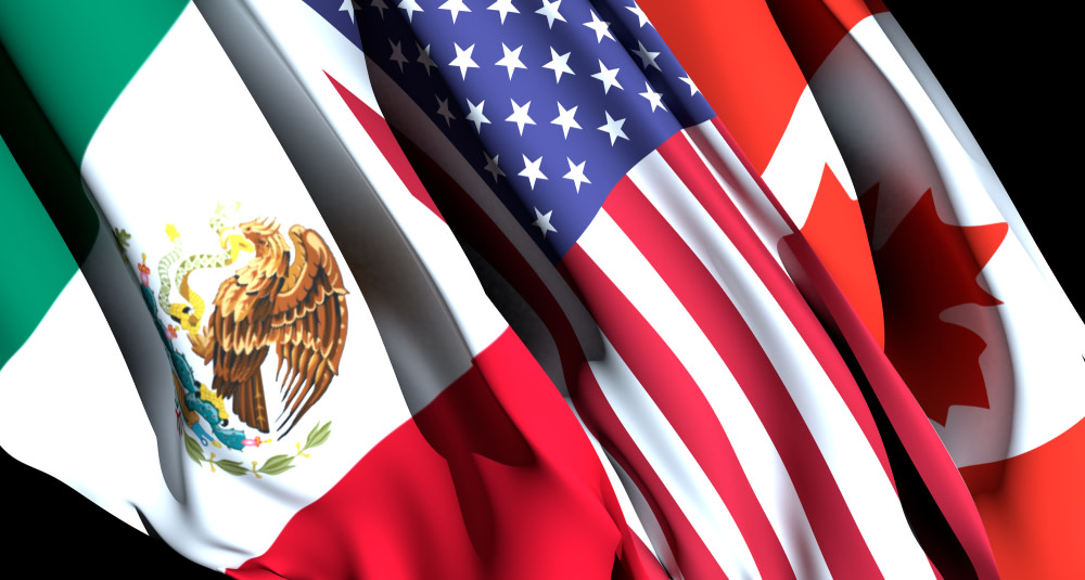 US Mexico Canada Flags