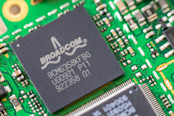 Close-up of a Broadcom BCM6358KFBG network controller