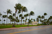 Hurricane Irma passing through Miami, Florida