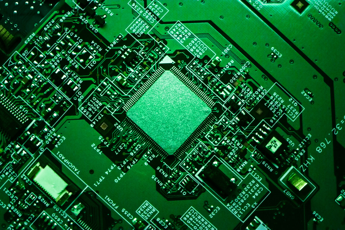 Close-up Shot of Microchip