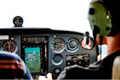 Pilot in a cockpit