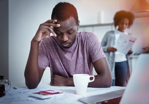 A family in financial stress.