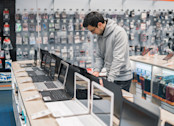 Man Shopping at Computer Store