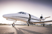 private jet ready for boarding