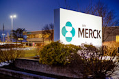 Merck Logo on Building
