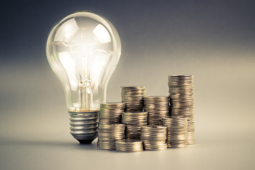 Electric Bulb with Piles of Coins