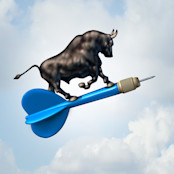 bull riding upwards