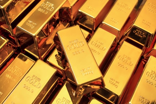 Gold bars stacked on top of each other