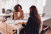Bank manager with a client