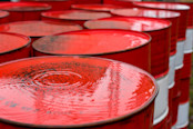 Oil storage cans.