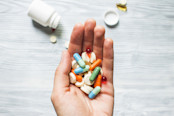 A handful of medical pills.