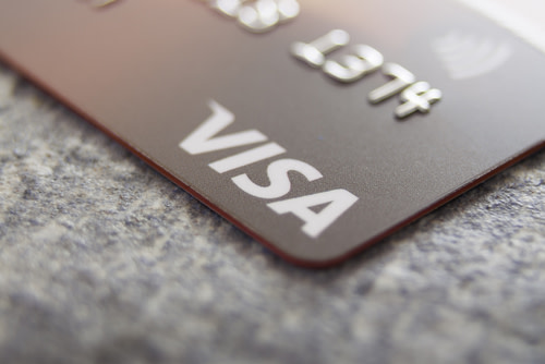 A Visa card close-up.