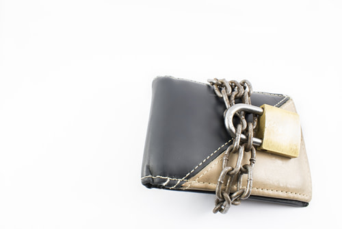 Wallet covered in chains