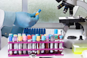 Technician doing bloodwork
