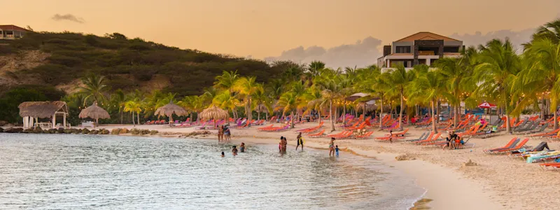 Blue Bay Beach Curacao Sunset header