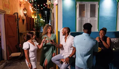 Punda at night Curacao