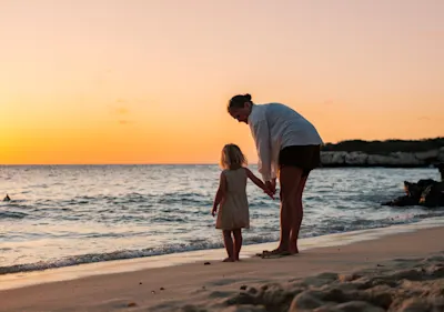 Father and Daughter at Beach