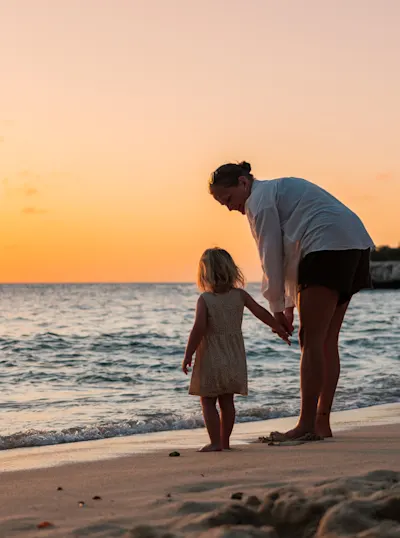 Father and Daughter at Beach