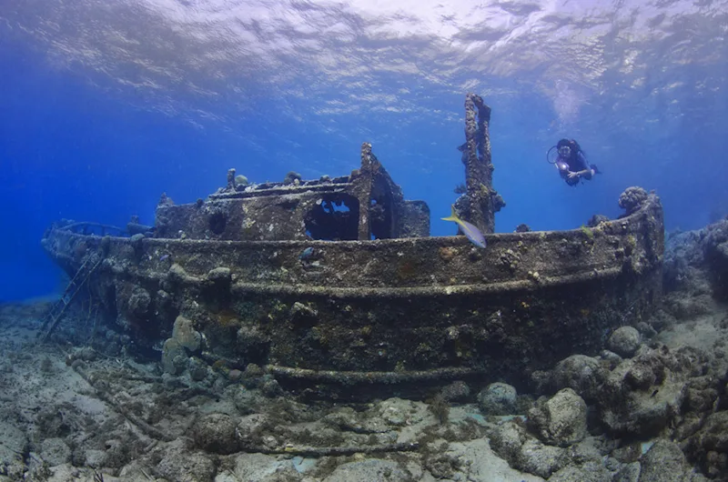Sunken tugboat