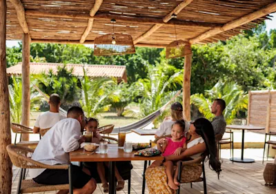 Family at Outdoor Restaurant